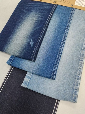 خرید پارچه جین کشی اسپندکس پلی استر پنبه ای سبک TWILL JSD3320 برای شلوار جین مد online manufacture