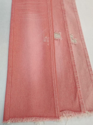 خرید فروش کارخانه بافت رنگ صورتی رنگ چپ Twill سبک 10.6 اونس پارچه جینم با 10 * 7 ساخت JSD3023P برای جین online manufacture