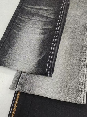 خرید ۷۸% پنبه ۱۱٫۸ اونس وزن سنگین سبک Twill مشکی/ مشکی پارچه جین بلند برای جین مرد online manufacture