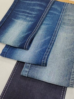 خرید 3/1 Right Twill Style Dark Indigo Stretch Denim Fabric 10 For Lady Jeans Shrink Resistant online manufacture