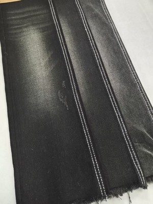 خرید ابريشم سياه 3/1 راست Twill سياه هندويي بلند کشش 8S پارچه دنيم 11.5 اونس برای شلوار جین online manufacture