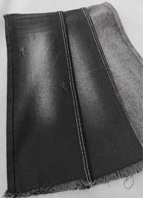 خرید 10oz Medium elastic Black/Black right twill with full width 180cm construction 8*10/40+75 Denim fabric  JSD3078A for jeans online manufacture