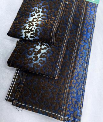 خرید Brown Leopard Print Twill Style Denim Fabric For Jacket Or Coat  10.5oz 70%Cotton online manufacture