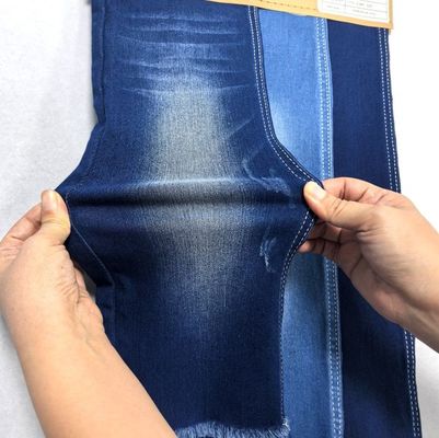 9OZ کشش انعطاف پذیری Indigo ساتن پارچه جینم برای بانو ضد انقباض