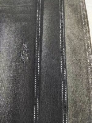پارچه جین مشکی/مشکی با ترکیب کتان، پلی استر و ریون با ساختار 10x10 مدل JSD3086A، وزن 9.6 اونس