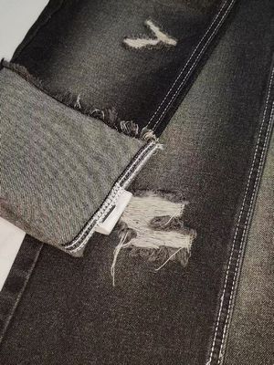 پارچه جین بافت سبک 12.2OZ مشکی/سفید با ساختار 7*7 برای شلوار جین مردانه